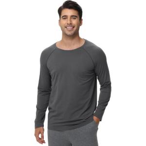imageWiWi Mens Long Sleeve Tees Moisture Wicking Athletic Shirts Viscose from Bamboo Lightweight Fishing Crew Neck TShirt SXXLCharcoal Grey