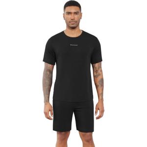 imageWiWi Mens Summer Track Suits 2 Piece Short Sleeve Top Shorts Sweatsuit Outfits with Pockets Soft Casual Loungewear SXXLBlack