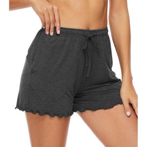 imageWiWi Pajama Shorts for Women  Viscose Made from Bamboo Soft Sleep Shorts Casual Pj Bottoms SXXLCharcoal Heather