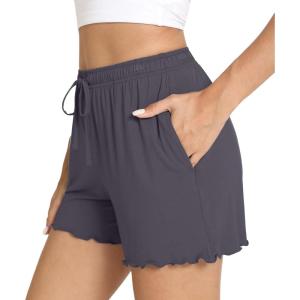 imageWiWi Pajama Shorts for Women  Viscose Made from Bamboo Soft Sleep Shorts Casual Pj Bottoms SXXLDark Grey