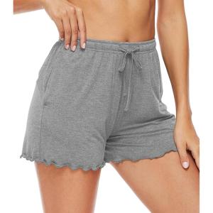 imageWiWi Pajama Shorts for Women  Viscose Made from Bamboo Soft Sleep Shorts Casual Pj Bottoms SXXLHeather Grey