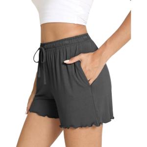 imageWiWi Pajama Shorts for Women  Viscose Made from Bamboo Soft Sleep Shorts Casual Pj Bottoms SXXLIron Grey