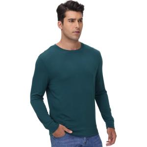 imageWiWi Pajama Top for Men Mens Lightweight Long Sleeve Tees Crewneck Sweatshirt Loungewear PJs Sleepwear Tees SXXLDeep Teal