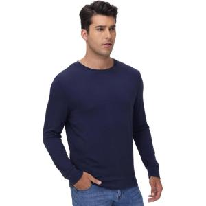 imageWiWi Pajama Top for Men Mens Lightweight Long Sleeve Tees Crewneck Sweatshirt Loungewear PJs Sleepwear Tees SXXLNavy