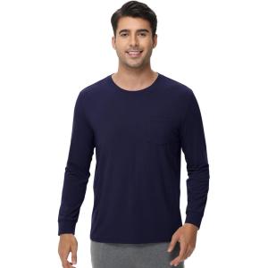 imageWiWi Viscose from Bamboo Mens Long Sleeve TShirt Crew Neck Lightweight Cooling Running Hiking SXXLNavy