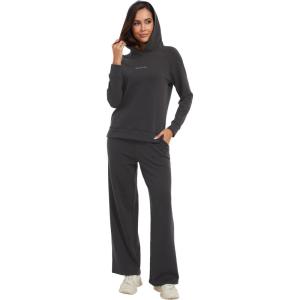 imageWiWi Women Outfits Sweatsuits Lounge Hoodie Set for Womens Long Sleeve Hoodies and Jogger Pant Tracksuit SXXLCharcoal