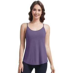 imageWiWi Womens Camisole Adjustable Spaghetti Straps Undershirt Soft Tank Tops Bamboo Viscose Cami Sleepwear SXXLBlavender
