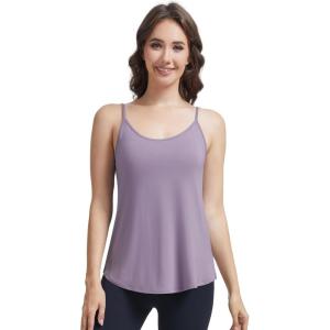 imageWiWi Womens Camisole Adjustable Spaghetti Straps Undershirt Soft Tank Tops Bamboo Viscose Cami Sleepwear SXXLBviolet