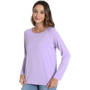 imageWiWi Womens Viscose from Bamboo Pajama Tops Soft Scoop Neck Sleep Shirt Loose Long Sleeves TShirt Loungewear SXXLAtaro Purple