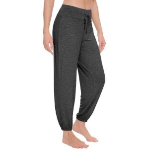 imageWiWi Womens Yoga Pants Stretchy Joggers Pant with Drawstring Comfy Lounge Viscose from Bamboo Bottoms SXXLCharcoal Heather
