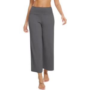 imageWiWi Womens Yoga Pants Viscose from Bamboo Womens Lounge Pants High Waist Comfy Bottom Soft Palazzo Sweatpants SXXLCharcoal Grey