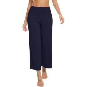 imageWiWi Womens Yoga Pants Viscose from Bamboo Womens Lounge Pants High Waist Comfy Bottom Soft Palazzo Sweatpants SXXLNavy