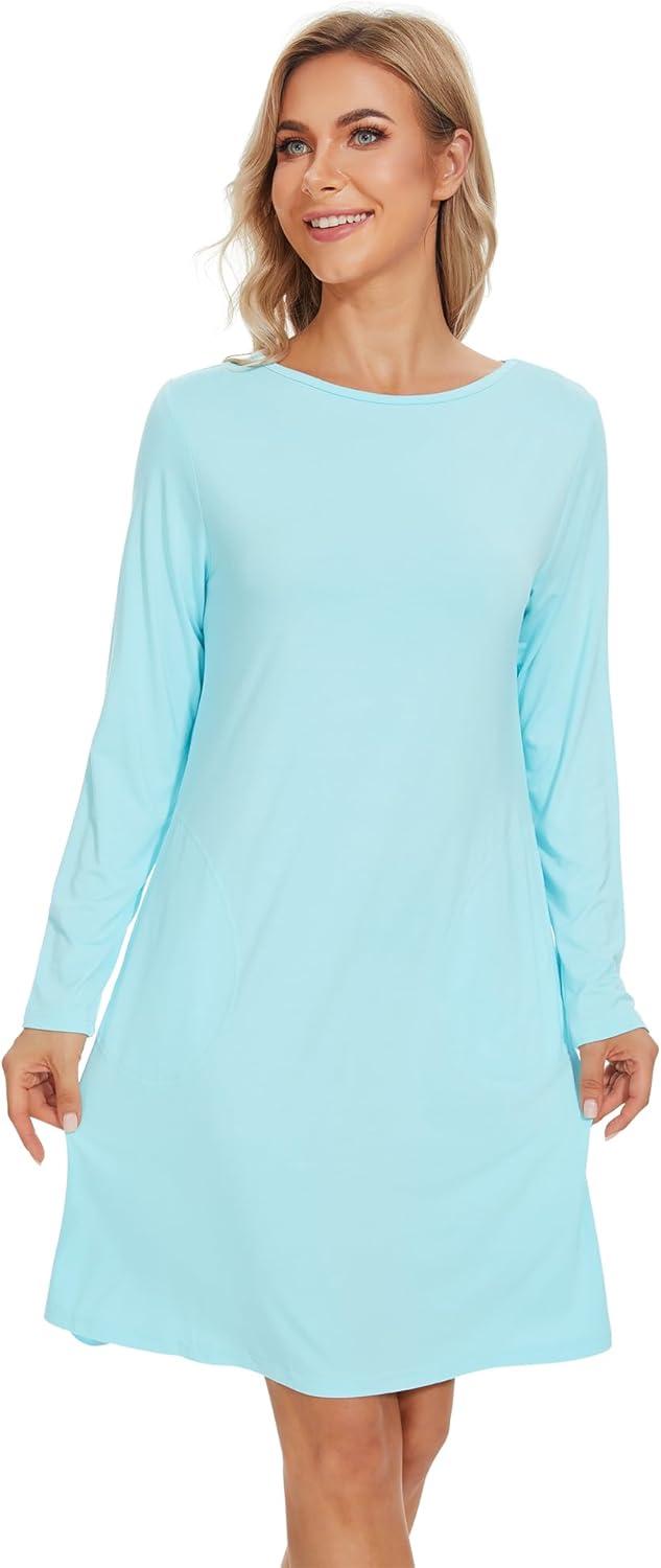 WiWi Women's Bamboo Viscose Pajama Top - Soft Scoop Neck Sleep Shirt & Loungewear