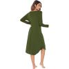imageWiWi Bamboo Nightgowns for Women Soft Long Sleeve Sleep Shirt Sleepwear Comfy Loungewear Plus Size Nightshirts S4XAarmy Green