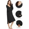 imageWiWi Bamboo Nightgowns for Women Soft Long Sleeve Sleep Shirt Sleepwear Comfy Loungewear Plus Size Nightshirts S4XAblack