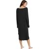 imageWiWi Bamboo Nightgowns for Women Soft Long Sleeve Sleep Shirt Sleepwear Comfy Loungewear Plus Size Nightshirts S4XAblack