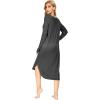 imageWiWi Bamboo Nightgowns for Women Soft Long Sleeve Sleep Shirt Sleepwear Comfy Loungewear Plus Size Nightshirts S4XAcharcoal Heather