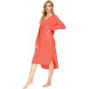 imageWiWi Bamboo Nightgowns for Women Soft Long Sleeve Sleep Shirt Sleepwear Comfy Loungewear Plus Size Nightshirts S4XAcoral
