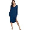 imageWiWi Bamboo Nightgowns for Women Soft Long Sleeve Sleep Shirt Sleepwear Comfy Loungewear Plus Size Nightshirts S4XAink Blue