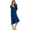 imageWiWi Bamboo Nightgowns for Women Soft Long Sleeve Sleep Shirt Sleepwear Comfy Loungewear Plus Size Nightshirts S4XAink Blue