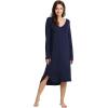 imageWiWi Bamboo Nightgowns for Women Soft Long Sleeve Sleep Shirt Sleepwear Comfy Loungewear Plus Size Nightshirts S4XAnavy