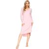 imageWiWi Bamboo Nightgowns for Women Soft Long Sleeve Sleep Shirt Sleepwear Comfy Loungewear Plus Size Nightshirts S4XApink