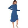 imageWiWi Bamboo Nightgowns for Women Soft Long Sleeve Sleep Shirt Sleepwear Comfy Loungewear Plus Size Nightshirts S4XAprussian Blue