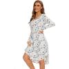 imageWiWi Bamboo Nightgowns for Women Soft Long Sleeve Sleep Shirt Sleepwear Comfy Loungewear Plus Size Nightshirts S4XAwhiteGreen Dots