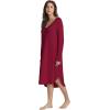 imageWiWi Bamboo Nightgowns for Women Soft Long Sleeve Sleep Shirt Sleepwear Comfy Loungewear Plus Size Nightshirts S4XAwine