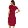 imageWiWi Bamboo Nightgowns for Women Soft Long Sleeve Sleep Shirt Sleepwear Comfy Loungewear Plus Size Nightshirts S4XBgarnet