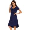 imageWiWi Bamboo Nightgowns for Women Soft Long Sleeve Sleep Shirt Sleepwear Comfy Loungewear Plus Size Nightshirts S4XBnavy