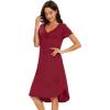 imageWiWi Bamboo Nightgowns for Women Soft Long Sleeve Sleep Shirt Sleepwear Comfy Loungewear Plus Size Nightshirts S4XBwine