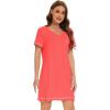 imageWiWi Bamboo Viscose Nightgowns for Women Soft Short Sleeve Sleep Nightgown Summer Lightweight Night Shirt SXXLAcoral