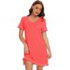 imageWiWi Bamboo Viscose Nightgowns for Women Soft Short Sleeve Sleep Nightgown Summer Lightweight Night Shirt SXXLAcoral