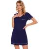 imageWiWi Bamboo Viscose Nightgowns for Women Soft Short Sleeve Sleep Nightgown Summer Lightweight Night Shirt SXXLAnavy