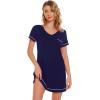 imageWiWi Bamboo Viscose Nightgowns for Women Soft Short Sleeve Sleep Nightgown Summer Lightweight Night Shirt SXXLAnavy