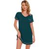 imageWiWi Bamboo Viscose Nightgowns for Women Soft Short Sleeve Sleep Nightgown Summer Lightweight Night Shirt SXXLApeacock Green