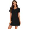 imageWiWi Bamboo Viscose Nightgowns for Women Soft Short Sleeve Sleep Nightgown Summer Lightweight Night Shirt SXXLBblack