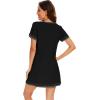 imageWiWi Bamboo Viscose Nightgowns for Women Soft Short Sleeve Sleep Nightgown Summer Lightweight Night Shirt SXXLBblack