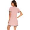 imageWiWi Bamboo Viscose Nightgowns for Women Soft Short Sleeve Sleep Nightgown Summer Lightweight Night Shirt SXXLBpeach Pink