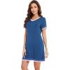 imageWiWi Bamboo Viscose Nightgowns for Women Soft Short Sleeve Sleep Nightgown Summer Lightweight Night Shirt SXXLBprussian Blue