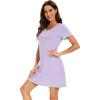 imageWiWi Bamboo Viscose Nightgowns for Women Soft Short Sleeve Sleep Nightgown Summer Lightweight Night Shirt SXXLBtaro Purple