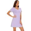 imageWiWi Bamboo Viscose Nightgowns for Women Soft Short Sleeve Sleep Nightgown Summer Lightweight Night Shirt SXXLBtaro Purple