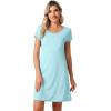 imageWiWi Bamboo Viscose Nightgowns for Women Soft Short Sleeve Sleep Nightgown Summer Lightweight Night Shirt SXXLCaqua