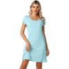 imageWiWi Bamboo Viscose Nightgowns for Women Soft Short Sleeve Sleep Nightgown Summer Lightweight Night Shirt SXXLCaqua