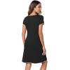 imageWiWi Bamboo Viscose Nightgowns for Women Soft Short Sleeve Sleep Nightgown Summer Lightweight Night Shirt SXXLCblack