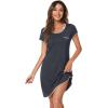 imageWiWi Bamboo Viscose Nightgowns for Women Soft Short Sleeve Sleep Nightgown Summer Lightweight Night Shirt SXXLCcharcoal