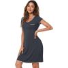 imageWiWi Bamboo Viscose Nightgowns for Women Soft Short Sleeve Sleep Nightgown Summer Lightweight Night Shirt SXXLCcharcoal