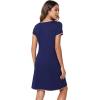 imageWiWi Bamboo Viscose Nightgowns for Women Soft Short Sleeve Sleep Nightgown Summer Lightweight Night Shirt SXXLCnavy