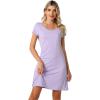 imageWiWi Bamboo Viscose Nightgowns for Women Soft Short Sleeve Sleep Nightgown Summer Lightweight Night Shirt SXXLCtaro Purple